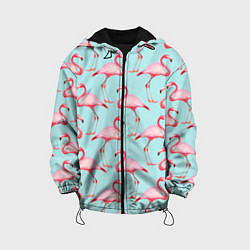 Куртка с капюшоном детская Фламинго, цвет: 3D-черный
