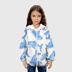 Куртка с капюшоном детская Косяк китов, цвет: 3D-белый — фото 2