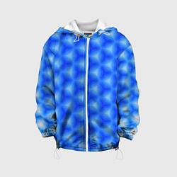 Куртка с капюшоном детская Синие соты, цвет: 3D-белый
