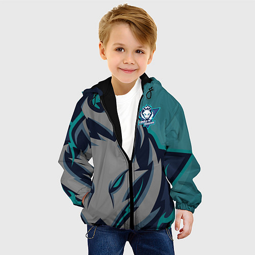 Детская куртка Форма White wolves / 3D-Черный – фото 4
