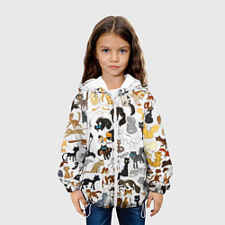 Куртка с капюшоном детская Котоколлаж 03, цвет: 3D-белый — фото 2