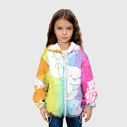 Куртка с капюшоном детская Котоколлаж 05, цвет: 3D-белый — фото 2