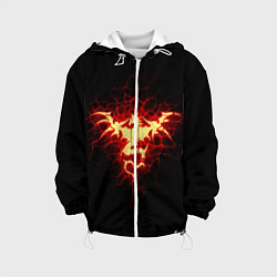 Куртка с капюшоном детская Огненный Дракон, цвет: 3D-белый