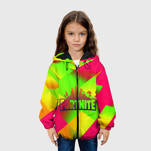 Детская куртка Fortnite гамма абстракция / 3D-Черный – фото 3