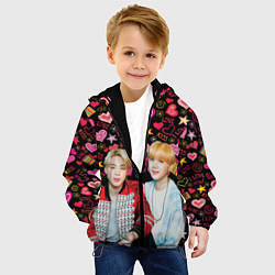 Куртка с капюшоном детская BTS: Юнмины Чимин и Юнги, цвет: 3D-черный — фото 2