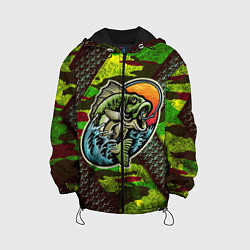 Куртка с капюшоном детская Fishing, цвет: 3D-черный