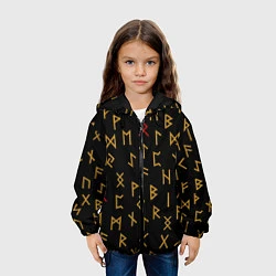 Куртка с капюшоном детская Руны, цвет: 3D-черный — фото 2