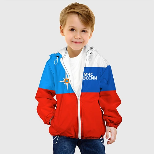 Детская куртка Флаг МЧС России / 3D-Белый – фото 4
