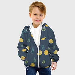 Куртка с капюшоном детская Лимонный узор, цвет: 3D-белый — фото 2