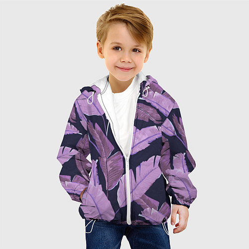 Детская куртка Tropical leaves 4 purple / 3D-Белый – фото 4