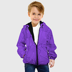 Куртка с капюшоном детская Квадраты в квадратах, цвет: 3D-черный — фото 2