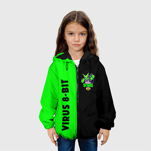 Детская куртка Brawl stars virus 8-bit / 3D-Черный – фото 3