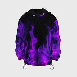 Куртка с капюшоном детская ФИОЛЕТОВЫЙ ОГОНЬ, цвет: 3D-черный