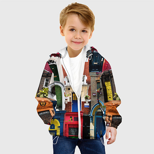 Детская куртка London doors цифровой коллаж / 3D-Белый – фото 4
