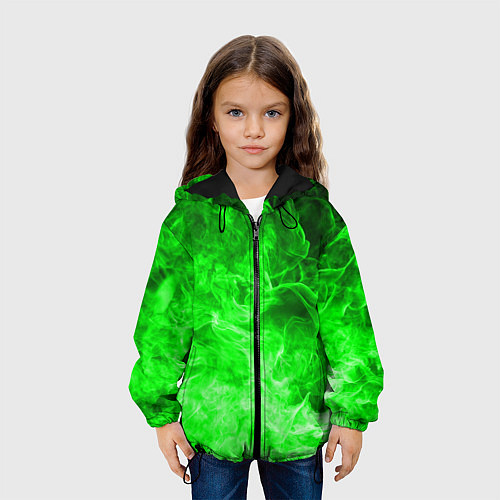 Детская куртка ОГОНЬ GREEN NEON / 3D-Черный – фото 3
