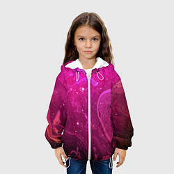 Куртка с капюшоном детская РОЗОВЫЙ КОСМОС, цвет: 3D-белый — фото 2