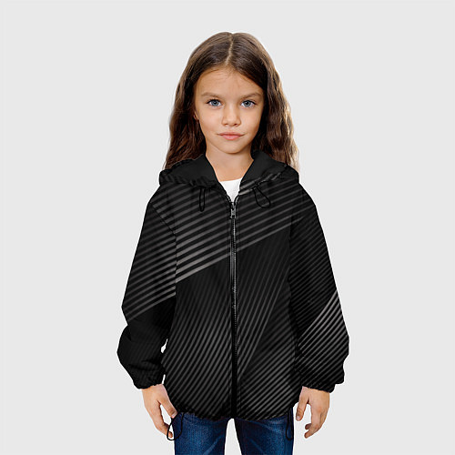 Детская куртка МЕТАЛЛИЧЕСКИЕ ПОЛОСЫ / 3D-Черный – фото 3