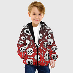 Куртка с капюшоном детская Черепа, цвет: 3D-черный — фото 2