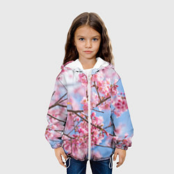 Куртка с капюшоном детская Ветки Сакуры, цвет: 3D-белый — фото 2