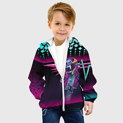 Куртка с капюшоном детская НЕОНОВЫЙ ГОНЩИК, цвет: 3D-белый — фото 2