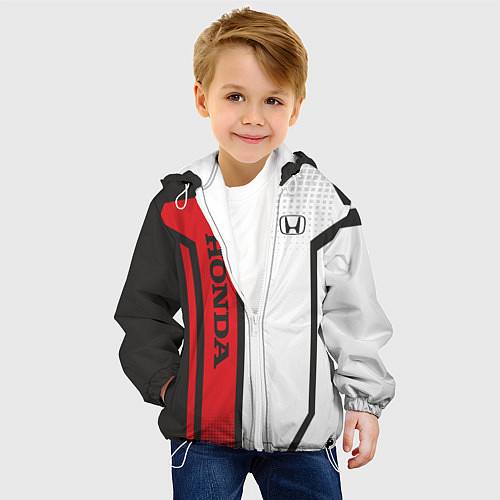 Детская куртка Honda Driver team / 3D-Белый – фото 4