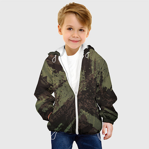 Детская куртка КАМУФЛЯЖ BROWN / 3D-Белый – фото 4