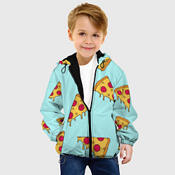 Куртка с капюшоном детская Ароматная пицца, цвет: 3D-черный — фото 2