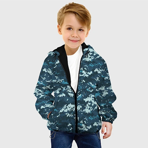 Детская куртка Пиксельный камуфляж полиции / 3D-Черный – фото 4