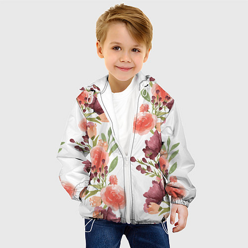 Детская куртка Цветы на белом / 3D-Белый – фото 4