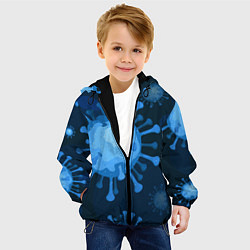 Куртка с капюшоном детская Сorona virus infection, цвет: 3D-черный — фото 2