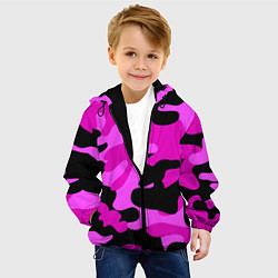 Куртка с капюшоном детская Цветной камуфляж, цвет: 3D-черный — фото 2