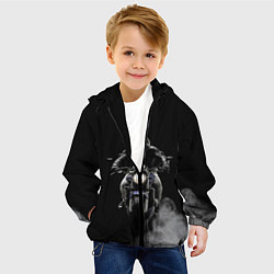 Куртка с капюшоном детская МОТОЦИКЛЫ, цвет: 3D-черный — фото 2
