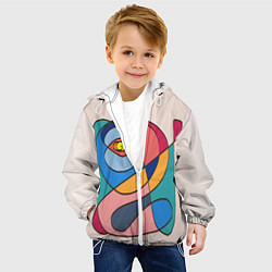 Куртка с капюшоном детская Абстракция полет фантазии, цвет: 3D-белый — фото 2