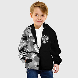 Куртка с капюшоном детская Россия камуфляж, цвет: 3D-черный — фото 2