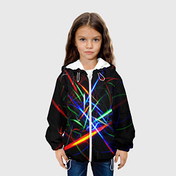 Куртка с капюшоном детская ФРАКТАЛЬНЫЕ ИСКРЫ, цвет: 3D-белый — фото 2