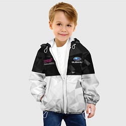 Куртка с капюшоном детская SUBARU WRX STI спина Z, цвет: 3D-белый — фото 2