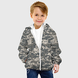 Куртка с капюшоном детская Цифровой камуфляж, цвет: 3D-белый — фото 2