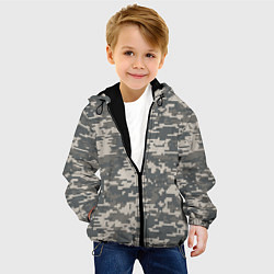 Куртка с капюшоном детская Цифровой камуфляж, цвет: 3D-черный — фото 2