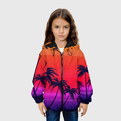 Куртка с капюшоном детская Очеровательный закат, цвет: 3D-черный — фото 2