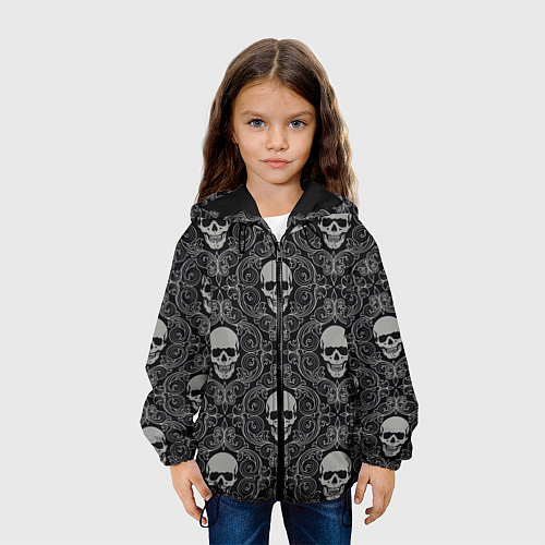 Детская куртка Орнамент Черепа / 3D-Черный – фото 3