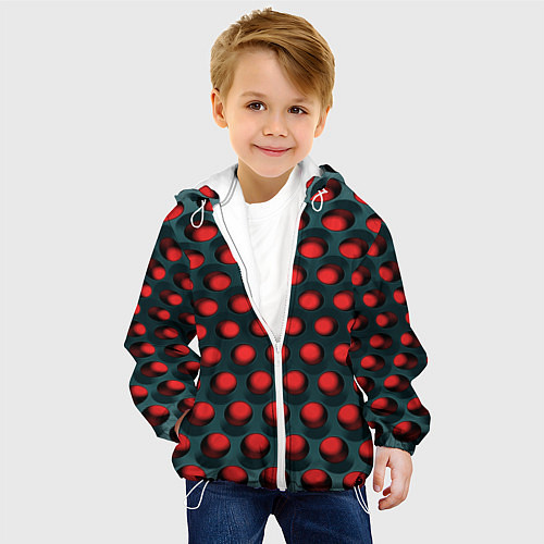 Детская куртка Раскалённый красный 3Д / 3D-Белый – фото 4