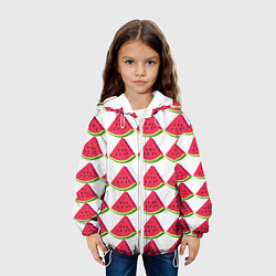 Куртка с капюшоном детская Арбузы, цвет: 3D-белый — фото 2