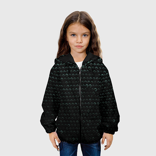 Детская куртка Текстура геометрия ромбы черны / 3D-Черный – фото 3