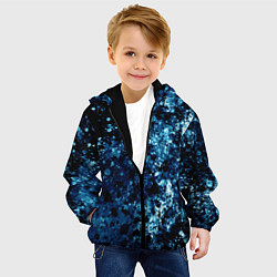 Куртка с капюшоном детская Абстракция жидкость, цвет: 3D-черный — фото 2