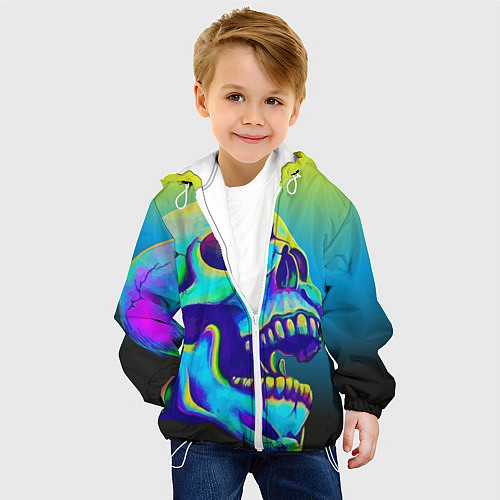 Детская куртка Neon skull / 3D-Белый – фото 4