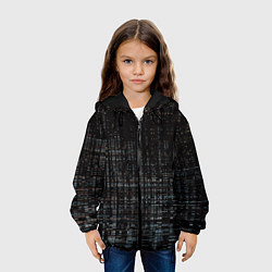 Куртка с капюшоном детская Глитч помехи ошибка текстура, цвет: 3D-черный — фото 2