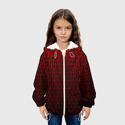 Куртка с капюшоном детская Текстура красный градиент, цвет: 3D-белый — фото 2