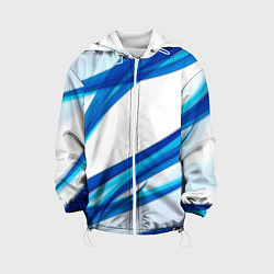 Куртка с капюшоном детская STRIPES BLUE, цвет: 3D-белый