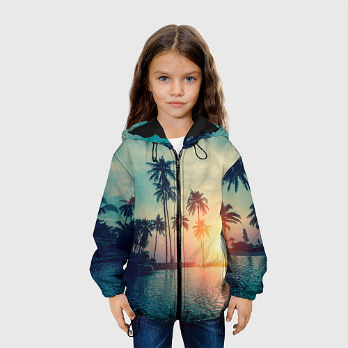 Детская куртка Пальмы / 3D-Черный – фото 3