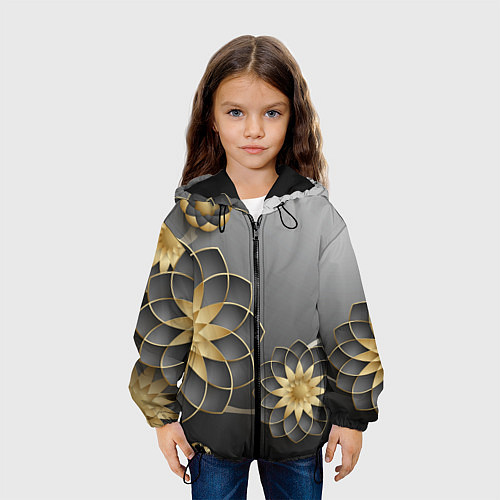 Детская куртка 3D цветы / 3D-Черный – фото 3